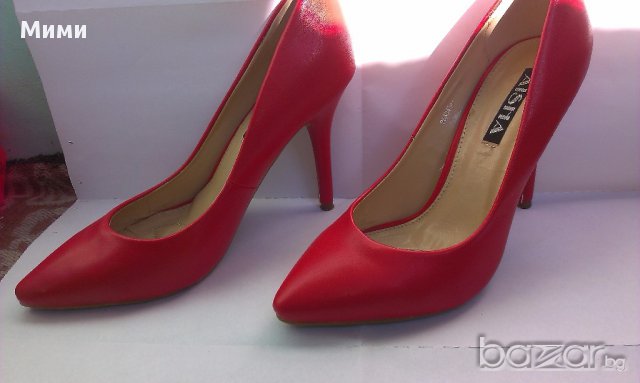 обувки на ток черни и червени, снимка 2 - Дамски обувки на ток - 18093084