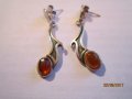 Сребърни обеци с кехлибар, снимка 7