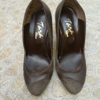 Обувки от естествена кожа и велур/ набук, снимка 9 - Дамски обувки на ток - 21933546