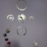 огледален стенен часовник уникален атрактивен дизайн 3D с кръгове в Стенни  часовници в гр. Ямбол - ID13344990 — Bazar.bg