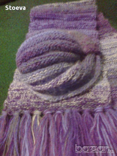 Ръчно плетена шапка тюрбан и шал, снимка 1