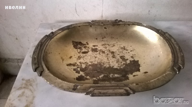 посребрена метална купа-арт деко, снимка 1