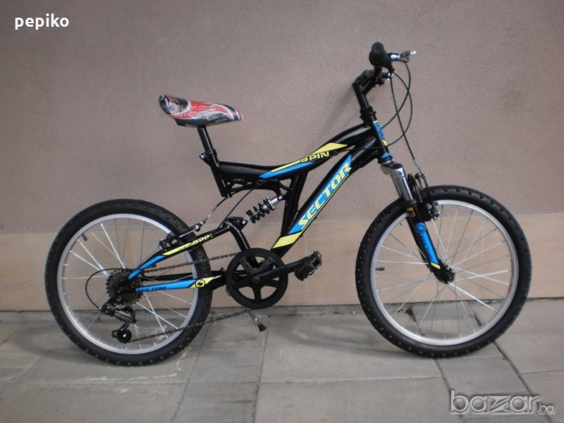 Продавам колела внос от Германия детски велосипед SECTOR SPIN 20 цола преден и заден амортисьор, снимка 1