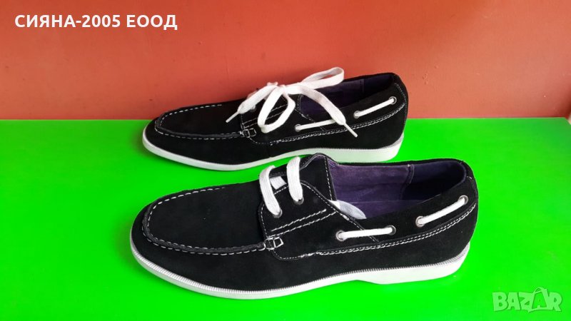 Английски мъжки мокасини естествен велур, снимка 1