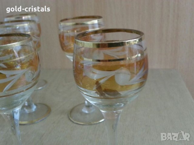 Ретро чаши за ракия с позлата, снимка 5 - Антикварни и старинни предмети - 24951967