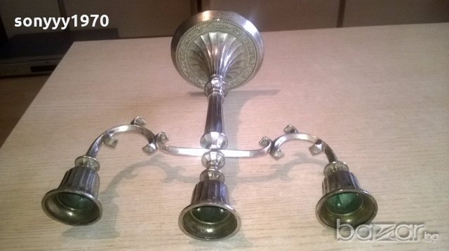 ретро свещник-made in hong kong-silver plated-26х25х12см-внос швеицария, снимка 14 - Антикварни и старинни предмети - 18346050