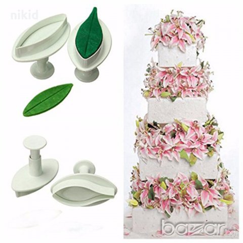 2 бр кала лилия лилии Лилиум резец форма резци пластмасови форми с бутало декорация торта фондан 