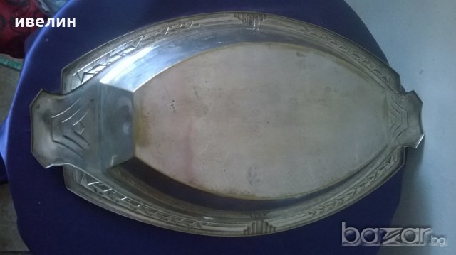 посребрена метална купа-арт деко, снимка 3 - Антикварни и старинни предмети - 20284004