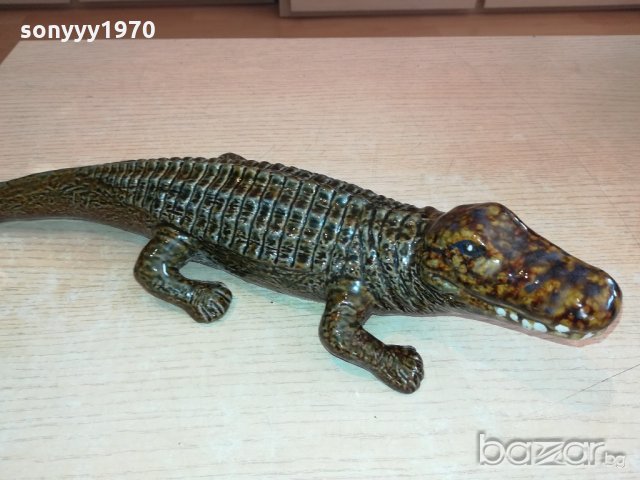 крокодил-керамика-порцелан-36х12х9см, снимка 2 - Колекции - 20634702