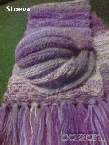 Ръчно плетена шапка тюрбан и шал