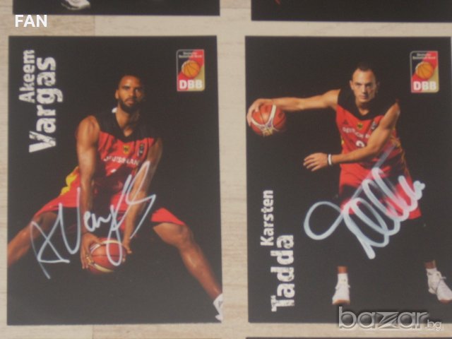 Картички с ОРИГИНАЛНИ автографи на баскетболисти от националния отбор на Германия, снимка 4 - Фен артикули - 21061556