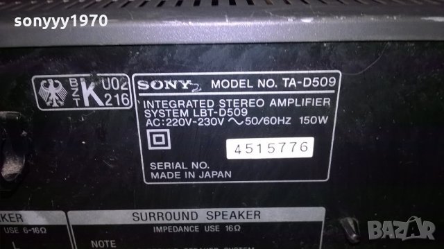 sony ta-d509 stereo amplifier-made in japan-внос швеицария, снимка 13 - Ресийвъри, усилватели, смесителни пултове - 21948469