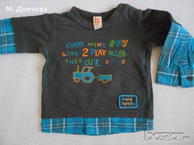 Блузка "тракторче" 3-6 месеца, снимка 6 - Бебешки блузки - 9776706