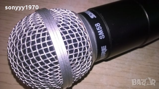 ПОРЪЧАН-shure sm58 made in usa-здрав безжичен микрофон, снимка 2 - Микрофони - 25104876