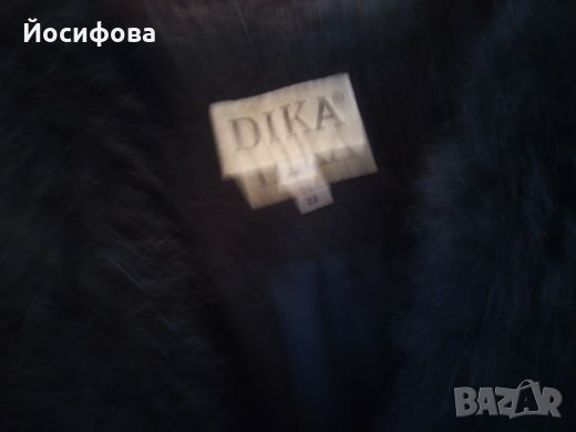 Луксозно дамско палто DIKA с яка от еко кожа, снимка 5 - Палта, манта - 24510994