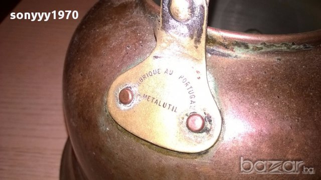 Metalutil fabrique au portugal-20x22см ретро чаиник-внос швеицария, снимка 3 - Антикварни и старинни предмети - 16643627