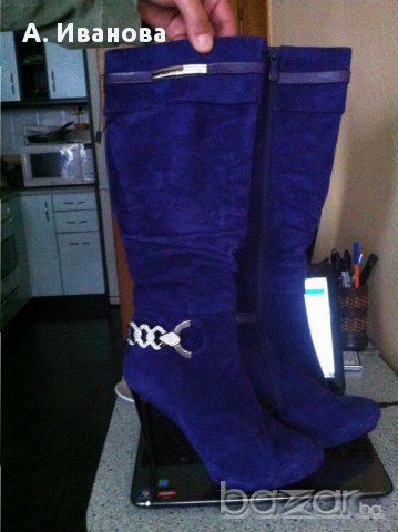 Дамски ботуши от естествен велур