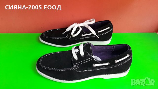 Английски мъжки мокасини естествен велур, снимка 1