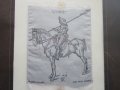 Уникална авторска картина Рицар върху тъкана каприна , снимка 6
