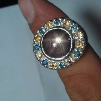 Сребърен пръстен със сапфири, снимка 4 - Пръстени - 18977006