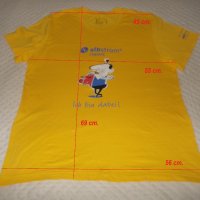 Жълта тениска с щампа L, XL размер, снимка 4 - Тениски - 22068107