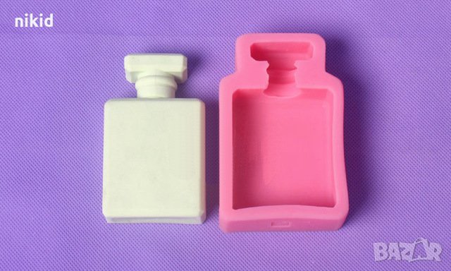 Голяма парфюмна бутилка парфюм дълбок силиконов молд форма фондан тесто украса гипс сапун калъп, снимка 1