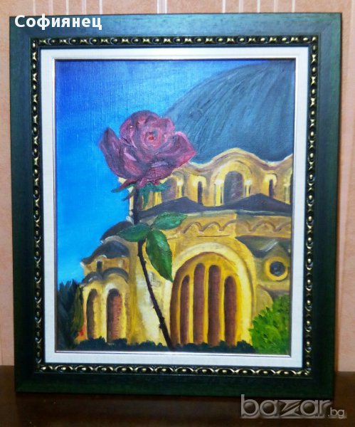 Стара картина масло върху платно размер 45/52, снимка 1