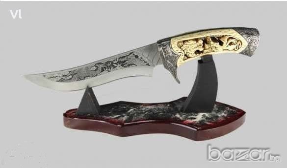 Колекцонерски ловен нож -180 / 310 - 5 модела ( Елен, Мечка, Вълк, Орел, Дракон), снимка 7 - Ножове - 19109809