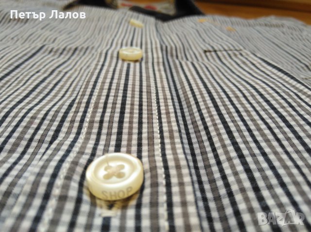 Нова цена SuperDry Japan риза мъжка ситно сиво каре, снимка 7 - Ризи - 24854715