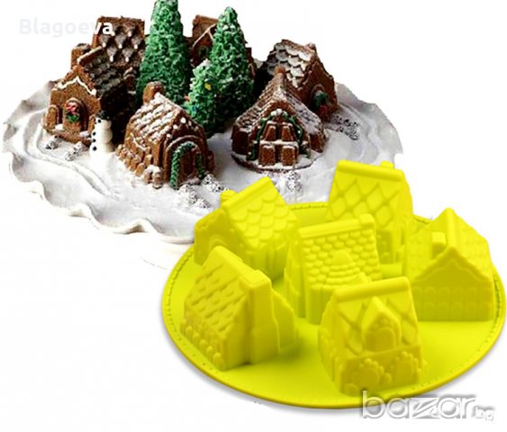 Силиконовa форма „Коледни къщички”, снимка 1 - Форми - 20115360