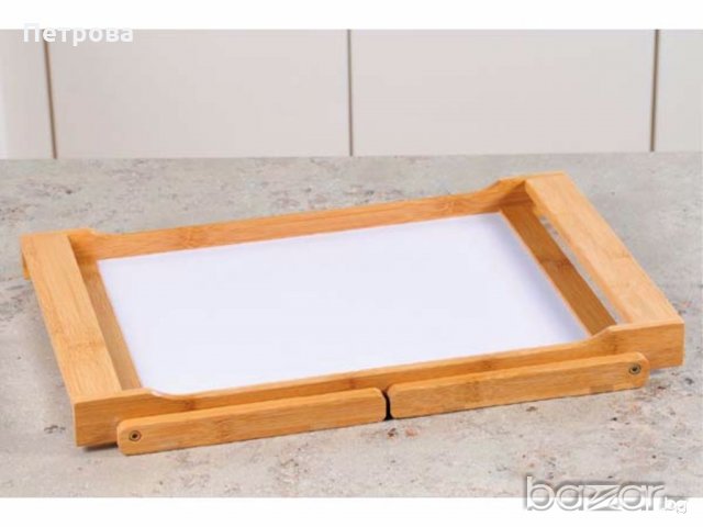 Сгъваем поднос за сервиране от бамбук, снимка 2 - Кухненски принадлежности - 18615922