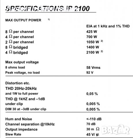 Продавам Lab Gruppen IP2100, снимка 4 - Ресийвъри, усилватели, смесителни пултове - 14624786