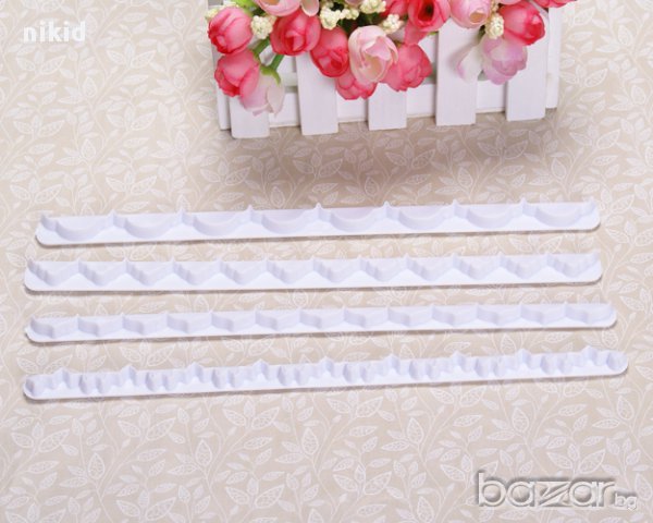 1 вид 4 бр къдрици орнаменти контури кант борд за за торта фондан украса, снимка 2 - Форми - 12685652