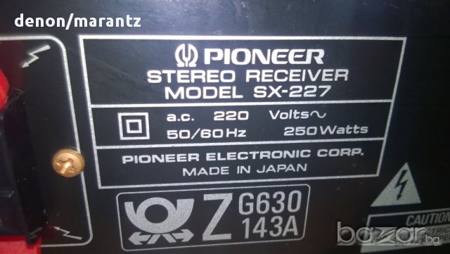pioneer sx-270 receiver-250watts-made in japan-внос швеицария, снимка 15 - Ресийвъри, усилватели, смесителни пултове - 8255841