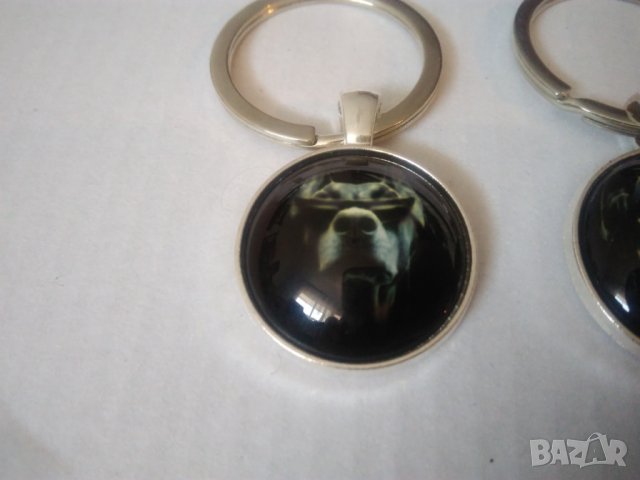 Стъклен 3D ключодържател с Доберман, снимка 1 - Колиета, медальони, синджири - 22680205