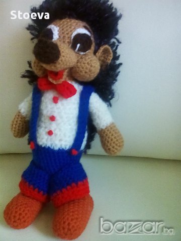 Кукла ръчно плетена играчка Ежко - Бежко, снимка 4 - Кукли - 14969393