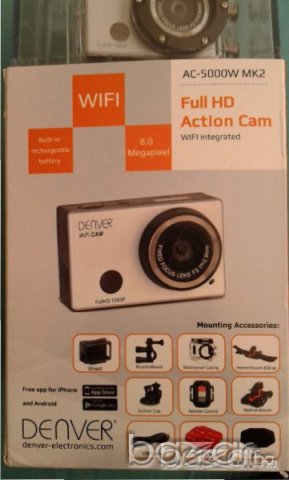 ПРОМО!!! Екшън камера DENVER AC 5000W MK2 - Full HD WIFI - Нови с гаранция!, снимка 15 - Камери - 18422257