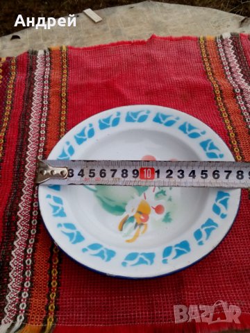 Стара емайлирана паница #3, снимка 5 - Антикварни и старинни предмети - 24267208