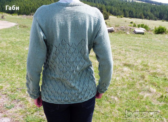 Ръчно плетена памучна жилетка, снимка 5 - Жилетки - 17810707