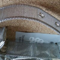 Стилен сребрист колан с метална плетена нишка, снимка 5 - Колани - 20903952
