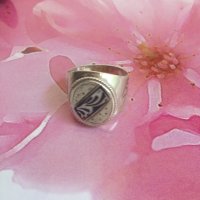 Стар руски сребърен пръстен с ниело, снимка 2 - Пръстени - 25959073