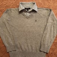 Елегантен, памучен пуловер с риза от Англия, снимка 4 - Детски пуловери и жилетки - 24183927