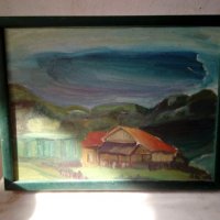 картина-хижа в гората на п.василев, снимка 1 - Картини - 21031644