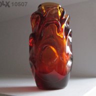 Тежка красива ваза, цвят на тъмен кехлибар, снимка 4 - Вази - 10670305