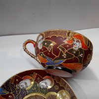 Японски порцеланови чаши с чинийки за чай, снимка 5 - Антикварни и старинни предмети - 23039664