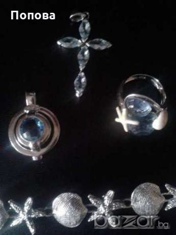 Маркови сребърни бижута на Бенетон, Вивезо ...и сребро със сини камъни , снимка 1