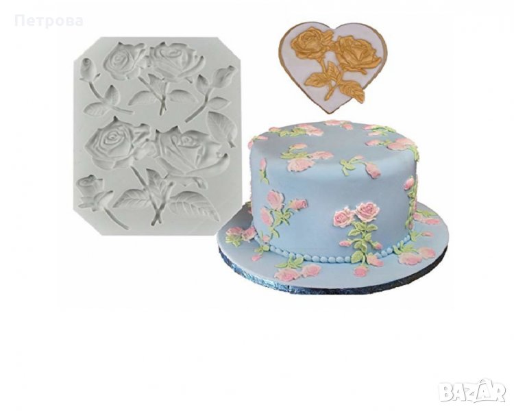 Силиконов молд – Рози на клонче, снимка 1