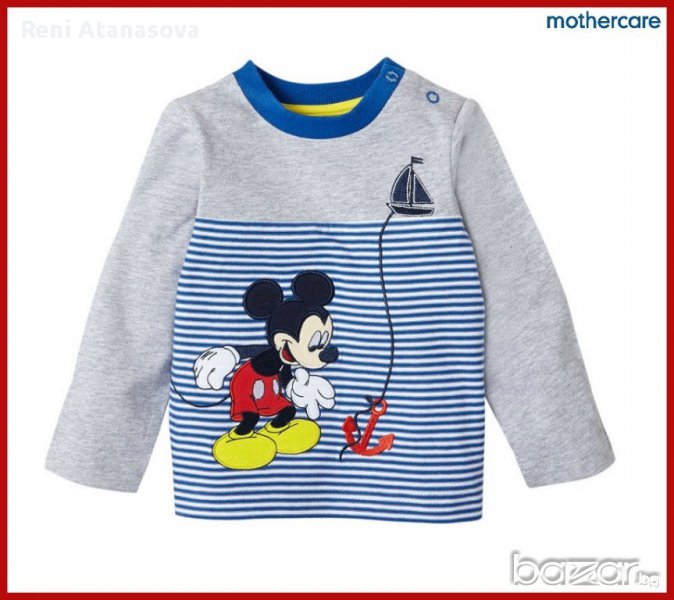 Mickey Mouse блуза с дълъг ръкав Мики Маус 9-12 месеца, снимка 1