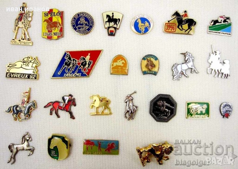 ГОЛЯМ ЛОТ-КОЛЕКЦИЯ-ЗНАЧКИ-КОНЕ-КОНЕН СПОРТ, снимка 1