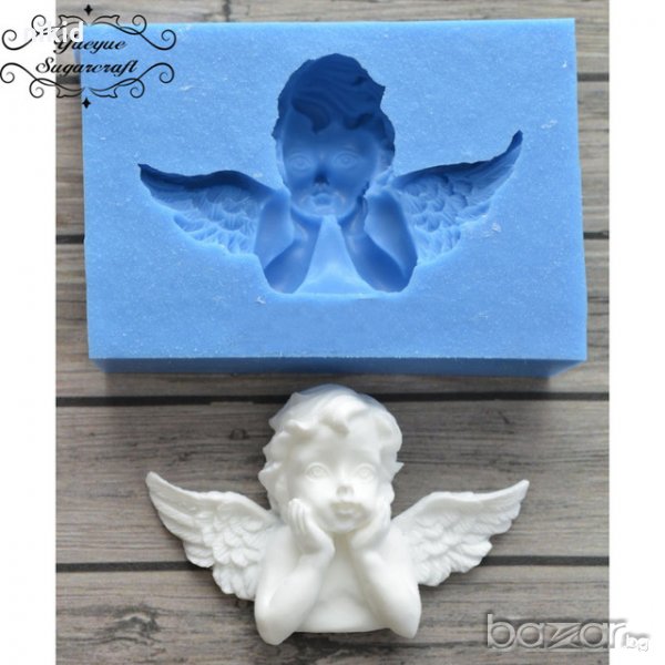 Ангел с разперени крила силиконов молд форма декорация торта фондан шоколад гипс, снимка 1